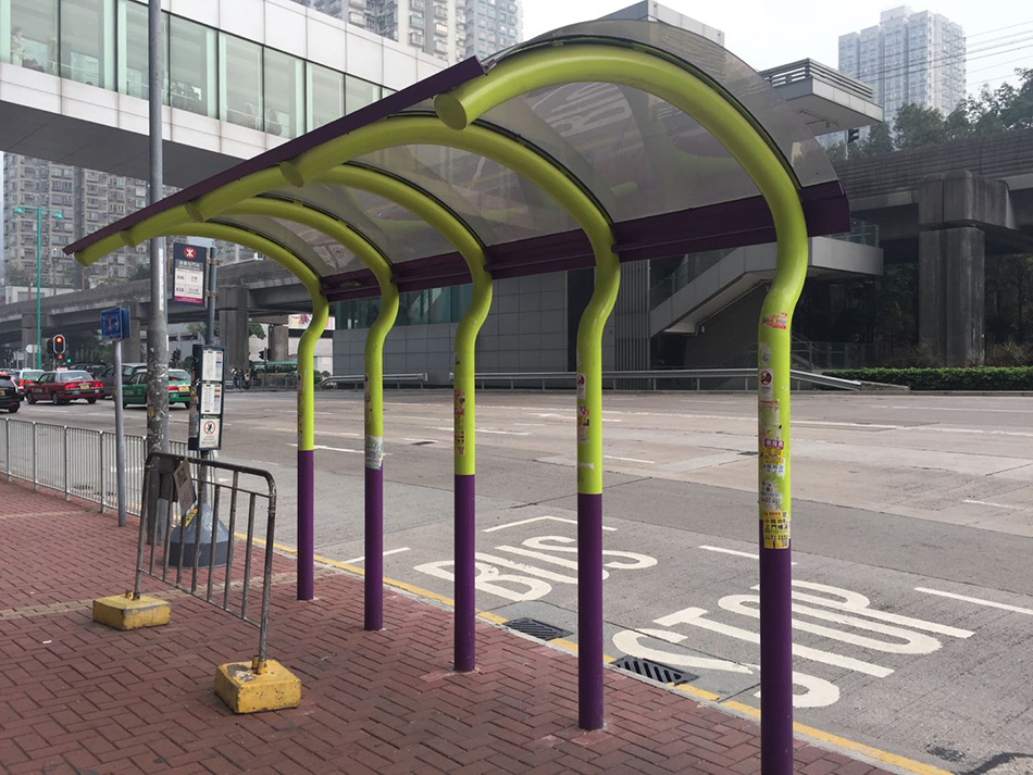 訂造巴士站GMS鉛水鐵及不銹鋼上蓋遮陽亭工程-Bus-stop-shelter-訂做-訂製-巴士亭鐵器不鏽鋼工程-鋼鐵工程廠